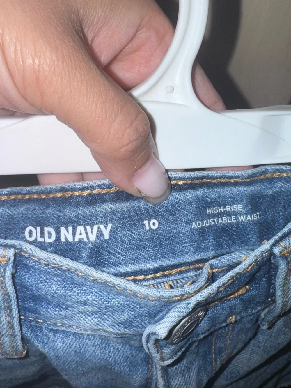 Old Navy Girls High Rise Denim Shorts Size 10 Adjustable Waist Frayed Hem